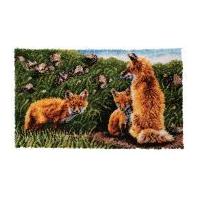 Caron WonderArt Latch Hook Rug Kit Fox Family