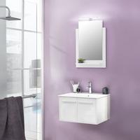 Campus Bathroom Set 1 In White With Gloss Fronts And LED Light