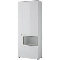 Cadiz Display Cabinet Tall In White With Gloss Fronts And LED