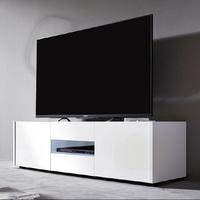Cannes LCD TV Stand In White Gloss With 3 Doors And LED Lighting