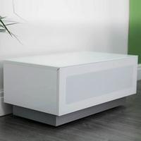 Castle LCD TV Stand Small In White With Glass Door