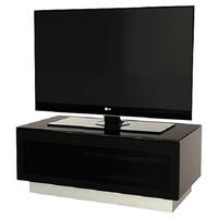 castle lcd tv stand small in black with glass door