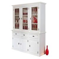 cassala4 white 3 glass door display cabinet with sideboard