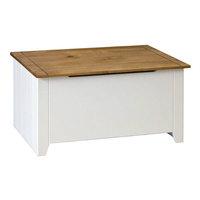 Caprio Ottoman Blanket Box In White With Waxed Pine With Storage