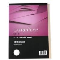 Cambridge Refill Pad A4 Punched 4-Hole Ruled Feint &