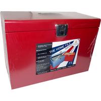 Cathedral Metal File Box Foolscap Red HORD