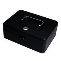 Cash Box (Black) with Simple Latch and 2 Keys plus Removable 20cm Coin Tray