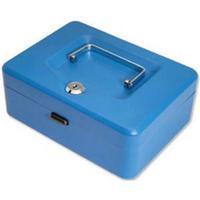 Cash Box (Blue) with Simple Latch and 2 Keys plus Removable 30cm Coin Tray