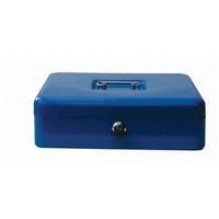 Cash Box (Blue) with Simple Latch and 2 Keys plus Removable 20cm Coin Tray