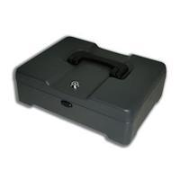 Cash Manager Security Box with 8 Compartments and Coin Counter Tray (Mercury)