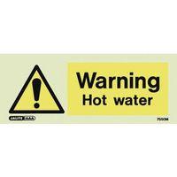 caution hot water 80 x 200 rigid plastic