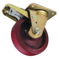 CASTOR, SWIVEL - MEDIUM DUTY 125mm DIA POLYWHEEL & BRAKE