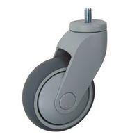 CASTORS, GREY RUBBER TYRED 100mm DIA SWIVEL