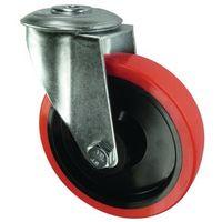 castor poly tyred 125mm dia hole fixing swivel