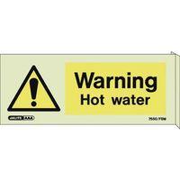 CAUTION HOT WATER 80 X 200 RIGID PLASTIC