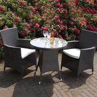 cannes ebony 3 piece bistro set black