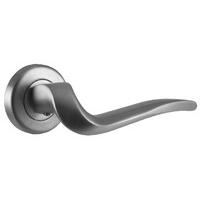 Capri Satin Chrome Lever on Rose Door Handles Set