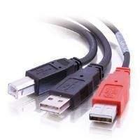 Cables To Go USB 2.0 B Male to (2) USB A Male Y-Cable