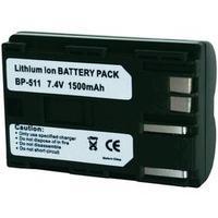 Camera battery Conrad energy replaces original battery BP-511, BP-512, BP-514 7.4 V 1300 mAh