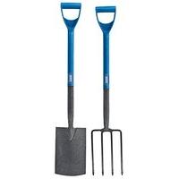 Carbon Fork & Spade Set Blue