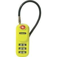 Cable lock 24 mm TSA Stanley Vorhängeschlösser 81161393401 Black, Yellow Combination