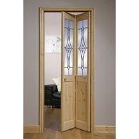 Canterbury Knotty Pine Etched 2 Lite Bifold Interior Door 78in x 30in x 35mm (1981 x 762mm)