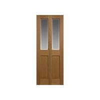 Canterbury Oak Veneer 2 Lite Obscure Glazed Bifold Interior Door 78in x 30in x 35mm (1981 x 762mm)