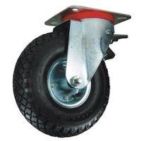 CASTOR, SWIVEL PNUEMATIC TYRE 260mm DIA WITH BRAKE