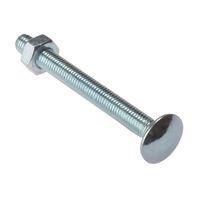 carriage bolt nut zp m8 x 90mm bag 10