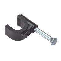 Cable Clip Round Coax Black 6-7mm Box 100