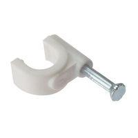 cable clip round white 7 8mm box 100