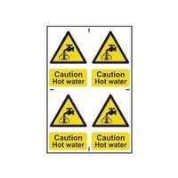 Caution Hot Water - PVC 200 x 300mm