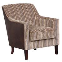 Canterbury Accent Chair Brown Stripe/ Chocolate Leather Effect