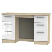 Cadiz 6 Drawer Kneehole Vanity White