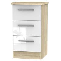 Cadiz 3 Drawer Bedside Cabinet White