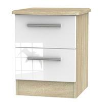 Cadiz 2 Drawer Bedside Cabinet White