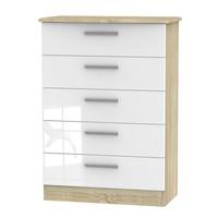 Cadiz 5 Drawer Chest Of Drawers White