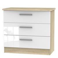 cadiz 3 drawer chest of drawers white