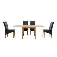California Flip Top Table and 4 Faux Leather Chairs