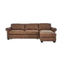 Campania Leather Corner Chaise Sofa Bed with Storage
