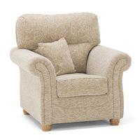 Canterbury Fabric Patterned Armchair Oatmeal