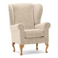 Canterbury Fabric Queen Anne Chair Oatmeal