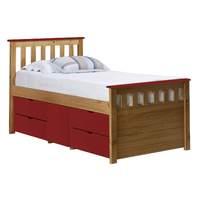 Captains ferrara storage bed - Single - Antique and Red