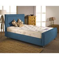 Calverton Divan Bed and Mattress Set Teal Chenille Fabric Double 4ft 6