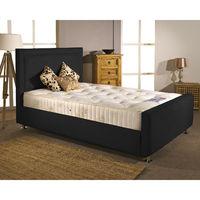 Calverton Divan Bed and Mattress Set Black Chenille Fabric Super King 6ft