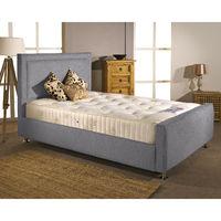 calverton divan bed and mattress set silver chenille fabric single 3ft