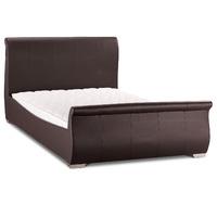 Camilla PU Leather Bed Frame King Brown