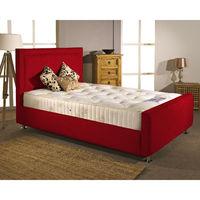 Calverton Divan Bed and Mattress Set Red Chenille Fabric Small Double 4ft