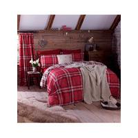catherine lansfield kelso tartan double duvet cover set red