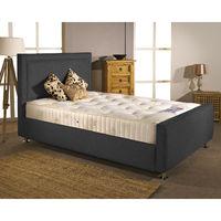 Calverton Divan Bed and Mattress Set Charcoal Chenille Fabric Super King 6ft